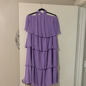 Elegant Purple Off-Shoulder Dress